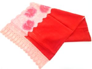 リサイクル　ビロードレース花模様ショール